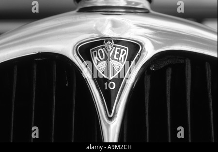 Rover 10 of 1934. English car manufacturer 1904 on. Rover car auto badge marque British maker motif Stock Photo