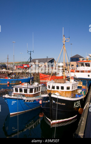 dh Harbour STROMNESS ORKNEY Fishing boats berth at quayside boat scotland tied up Stock Photo