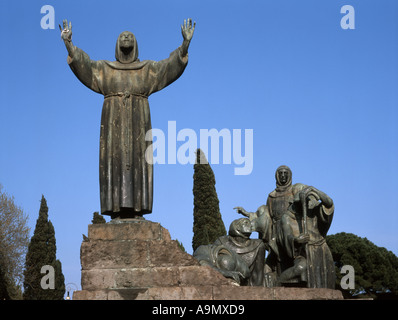 Rome, Lazio, Italy. Statue of Saint Francis in Public gardens by Porta San Giovanni Stock Photo