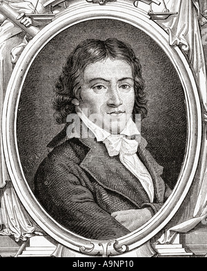 Camille Desmoulins, 1760 - 1794. French revolutionary and journalist. From Histoire de la Revolution Francaise by Louis Blanc Stock Photo