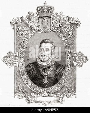 Henry IV aka Good King Henry or Henry the Great, 1553 - 1610.  King of Navarre as Henry III. First Bourbon king of France. Stock Photo