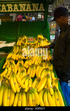 Bananas at Walthamstow market in East London capital of England UK Stock Photo