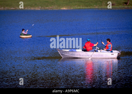 Sport Fishing in Nicola Lake near Merritt, Nicola Valley, BC, British Columbia, Canada Stock Photo