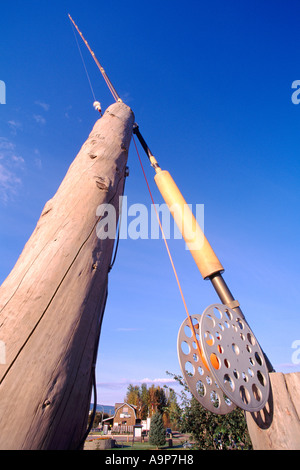 World's Largest Fly Fishing Rod, Houston, Northern BC, British Columbia, Canada Stock Photo