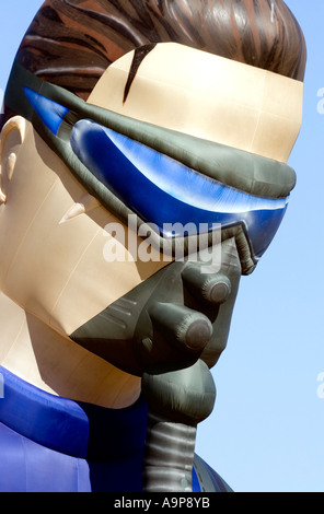 Action man hot air balloon at festival in England Stock Photo