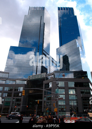 Time Warner center twin towers building Columbus Circle Manhattan New York Stock Photo
