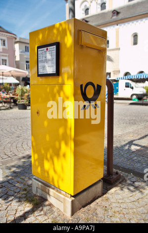 Deutsche Post (German post) yellow mail box is seen in Kyritz, Brandenburg, Germany on 1 August ...