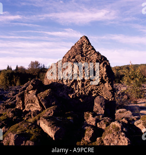 Nisga'a Memorial Lava Bed Provincial Park near New Aiyansh, Northern BC, British Columbia, Canada, Volcanic Rock Formation Field Stock Photo