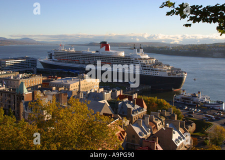 Queen Mary II at Quebec City Canada Stock Photo