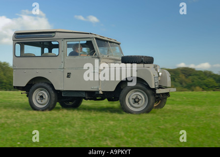 Very original historic 1950s Landrover Series 1 88in Station Wagon of the Dunsfold Collection driven by Philip Bashall. Stock Photo