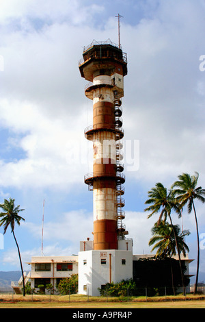 Air traffic control tower on Ford Island Pearl Harbor Oahu Hawaii Stock Photo