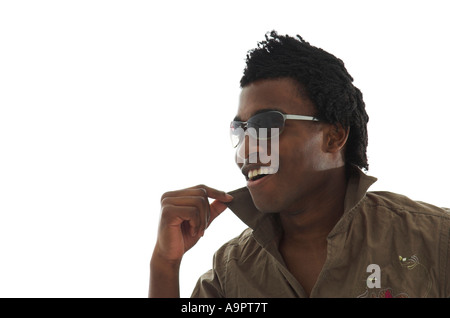 Studio shot of attractive fashionable young black man Stock Photo