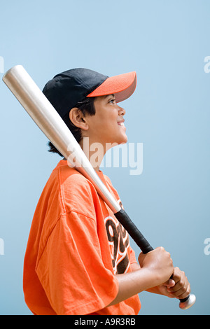 Boy with baseball bat Stock Photo