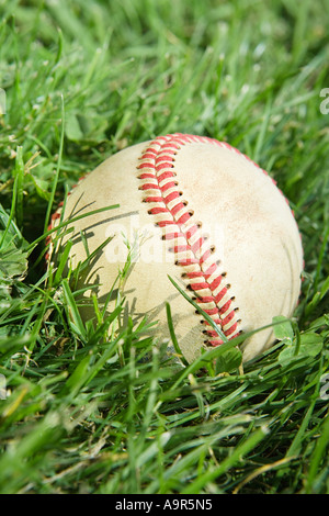 Baseball in grass Stock Photo