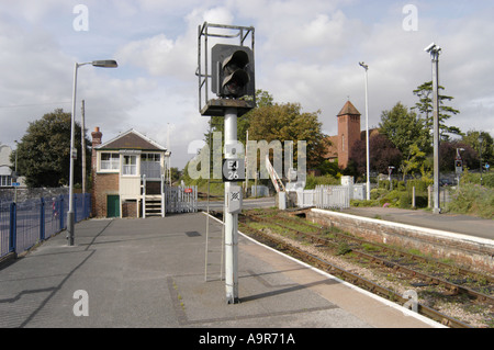 Signal light EJ26 at Topsham rail station in south Devon Stock Photo