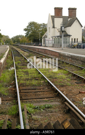 Railway track at Topsham railway station in South Devon Stock Photo