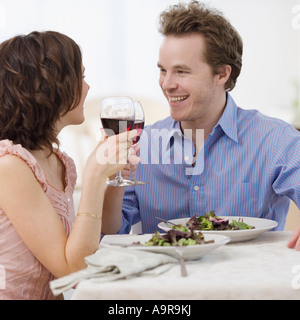 Couple toasting with wine Stock Photo