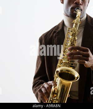 Man playing saxophone Stock Photo