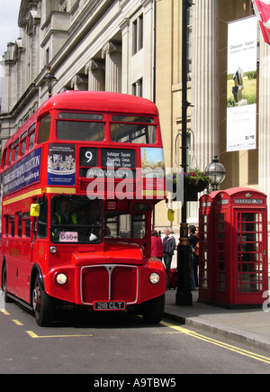 A London AEC Routemaster, RML 2473 Double decker bus on route 9, downtown London England UK Stock Photo
