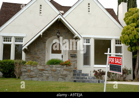 House for sale in middle class neighborhood South Pasadena California Stock Photo