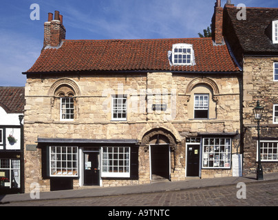 Jew's House facade historical Grade I listed building one of the earliest extant town houses in England Steep Hill Lincoln Lincolnshire England UK Stock Photo