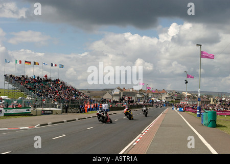 Looking up from the grid at the North West 200 Road Races NW200 Northern Ireland Stock Photo