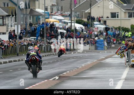 looking up from the grid at the North West 200 Road Races NW200 Northern Ireland Stock Photo