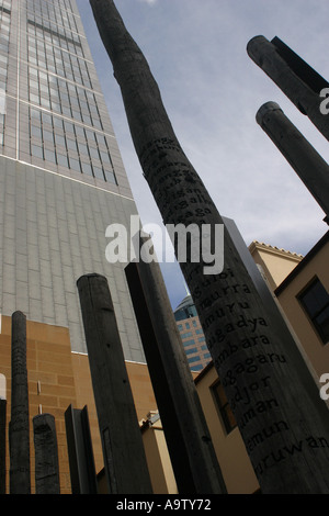 Edge of the Trees sculpture outside the Museum of Sydney New South Wales Australia Stock Photo