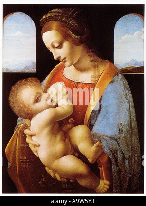 Madonna Litta by Leonardo da Vinci Stock Photo