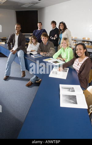 Portrait of Teacher and students in the classroom Stock Photo
