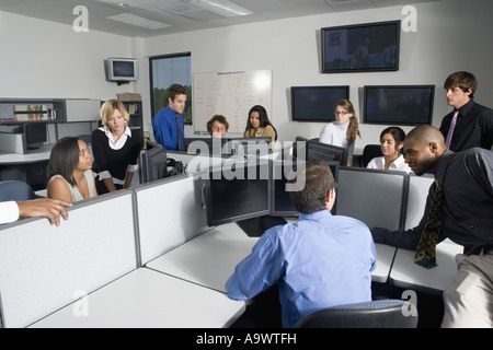 Group of young workers in office Stock Photo