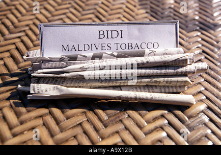 tobacco maldives Bidi cigarettes handmade with newspaper and sold in The Maldives Stock  Photo