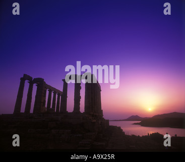 Cape Sounion: Sunset at the Temple of Poseidon. Greece Stock Photo - Alamy