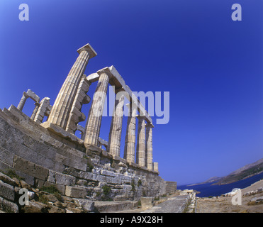 The ancient Greek Doric temple of Poseidon at Cape Sounion, Greece, 444 ...