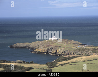 LLANEILIAN ANGLESEY NORTH WALES UK August Point Lynas Lighthouse from Pengorffwysfa Stock Photo