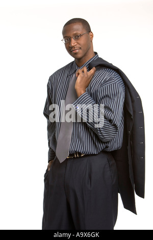 Young black business man in glasses and a casual pose Stock Photo