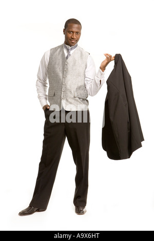 Attractive young man looking very smart in wedding clothes Stock Photo