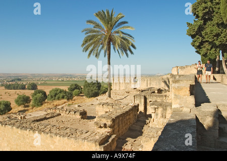 Madinat Al Zahra aka Medina Azahara, Cordoba Province, Spain.  Patios of upper dwellings. Stock Photo