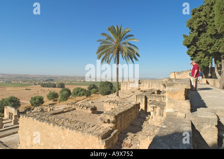 Madinat Al Zahra aka Medina Azahara, Cordoba Province, Spain.  Patios of upper dwellings. Stock Photo