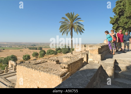 Madinat Al Zahra aka Medina Azahara, Cordoba Province, Spain.  Patios of upper dwellings. Stock Photo