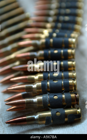 a belt of bullets ammunition Stock Photo