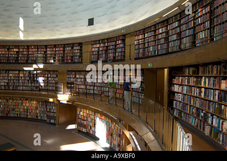 The public library Stadsbiblioteket at Odenplan in Stockholm Sweden is known for its architecture Stock Photo