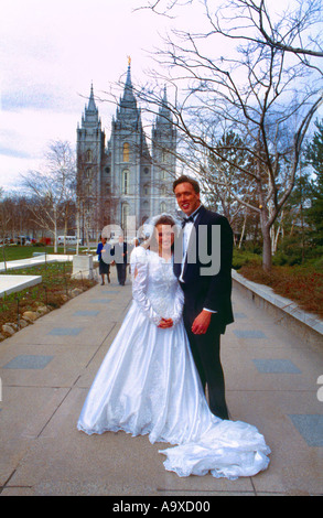 Salt Lake City Utah USA Temple Mormon Bride Groom Stock Photo Alamy