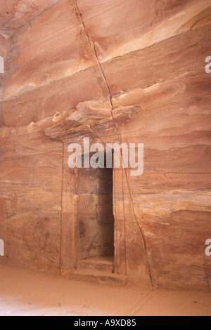 Rock patterns inside the Treasury Petra Jordan Stock Photo