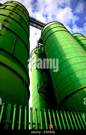 Rank Hovis Building green container towers in Salford Stock Photo