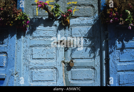 Traditional Doors in Back Streets of Marrakesh Morocco North Africa Stock Photo