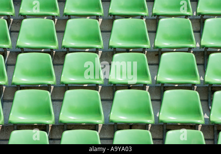 empty seats in a football stadium Stock Photo