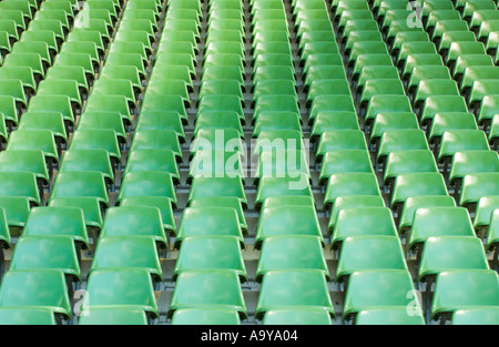 empty seats in a football stadium Stock Photo