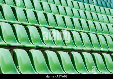 empty seats in a football stadium Stock Photo