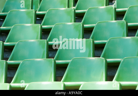 empty seats in a football stadium Stock Photo